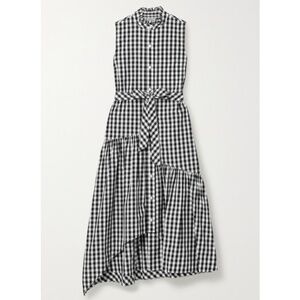 Derek Lam 10 Crosby ALTERED 'Nerioa' Black/White Asymmetric Shirt Dress sz 4